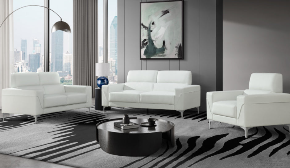 U6109 White Sofa + Loveseat