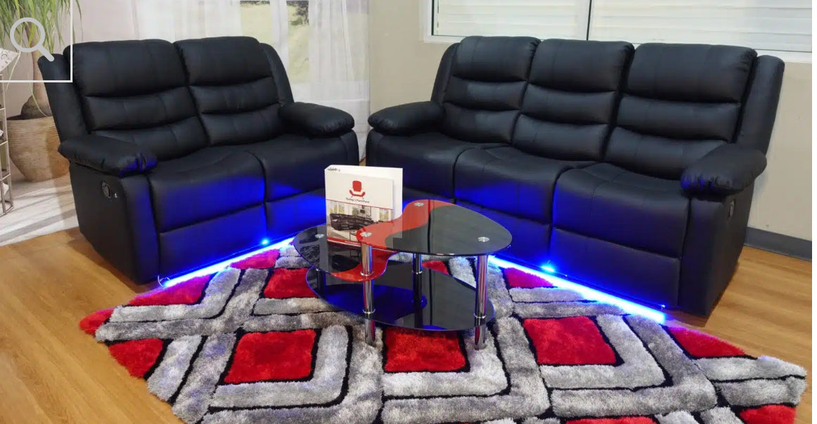 K3 SET BLACK Sofa & Loveseat