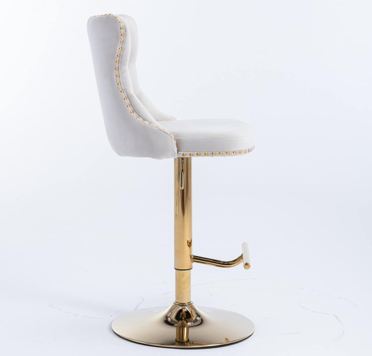 Beige Gold Barstool Set Of 2