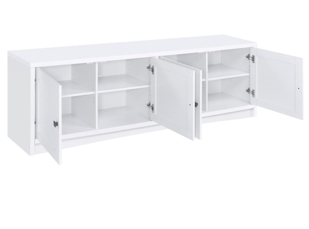 LAUGHLIN 4-DOOR 78-INCH TV STAND WHITE