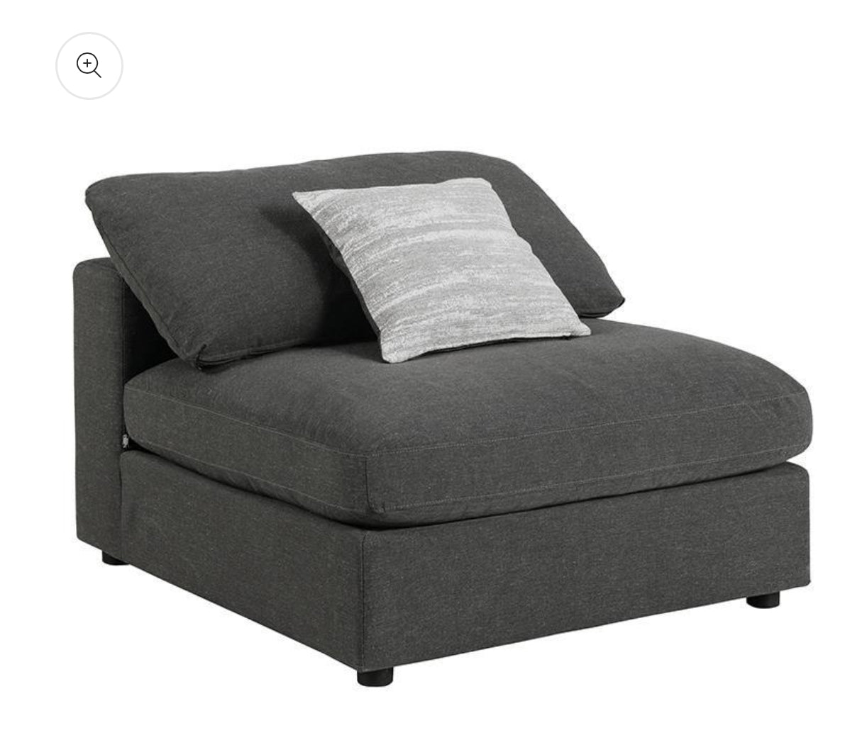 Serene - 4 Piece Sectional Set (1 Armless Chair, 2 Corners And 1 Ottoman) - Black