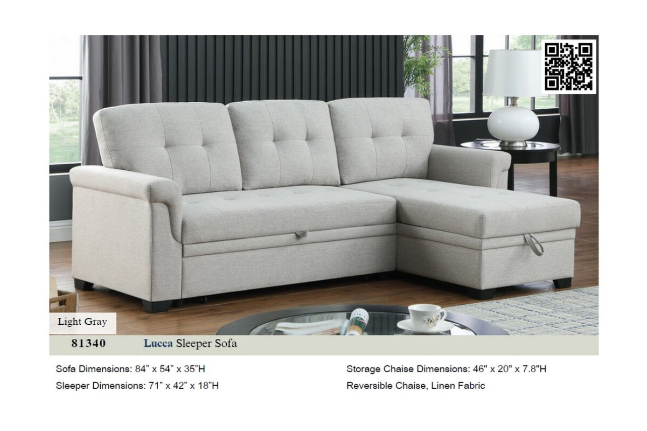 81340
Lucca Light Gray Linen Reversible - Linen fabric
