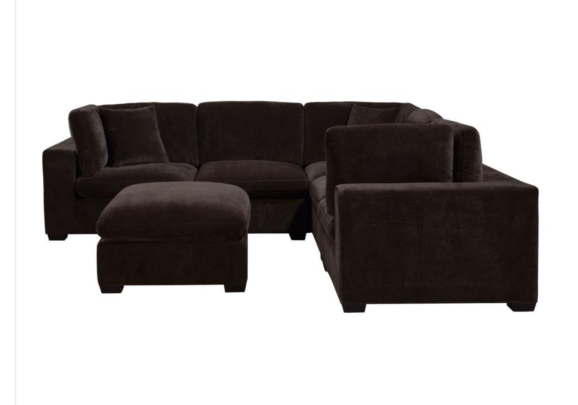 LAKEVIEW 6-PIECE UPHOLSTERED MODULAR SECTIONAL CHOCOLATE