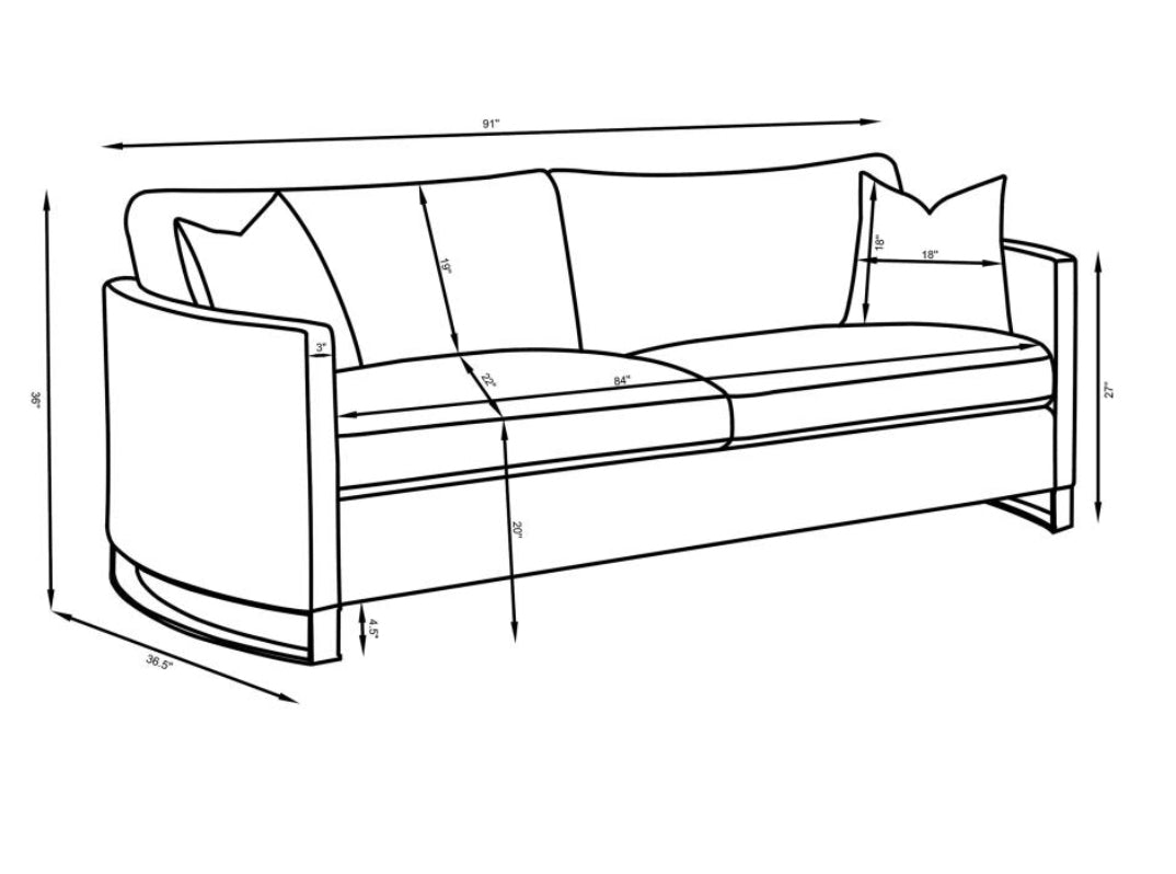 CORLISS 3-PIECE UPHOLSTERED ARCHED ARM SOFA SET BEIGE