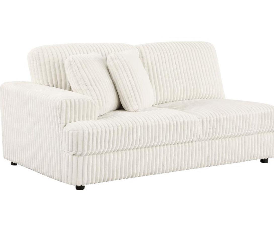 EMBERSON 5-PIECE UPHOLSTERED MODULAR SECTIONAL SOFA IVORY