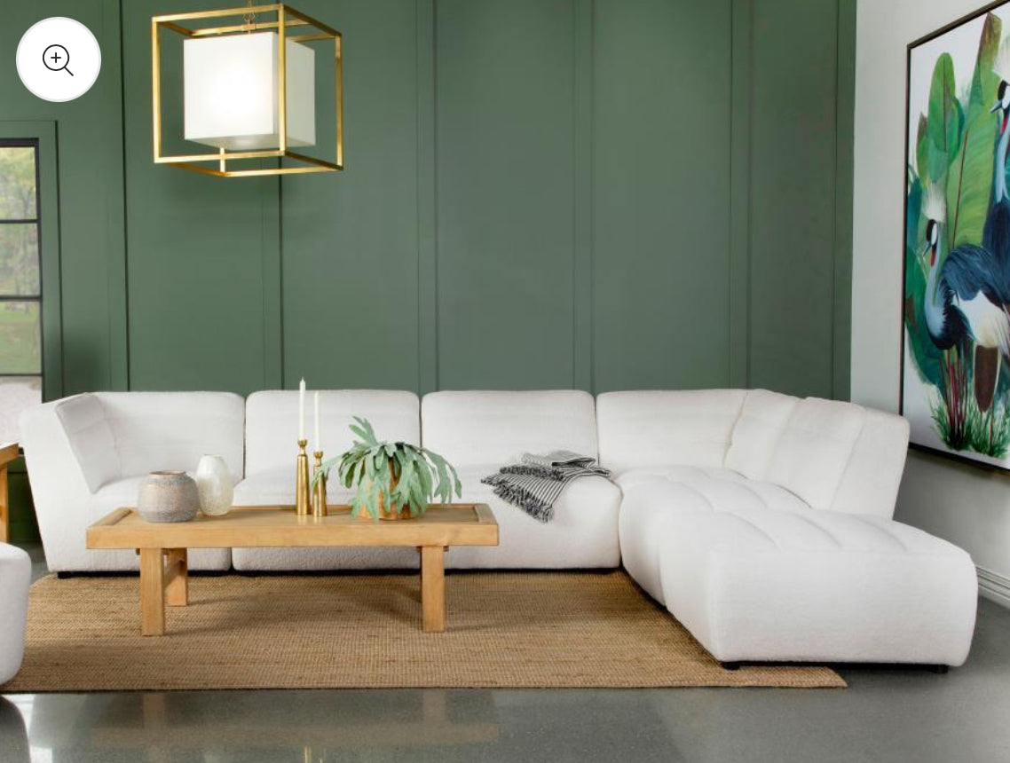 Sunny - 6 Piece Sectional Set - White