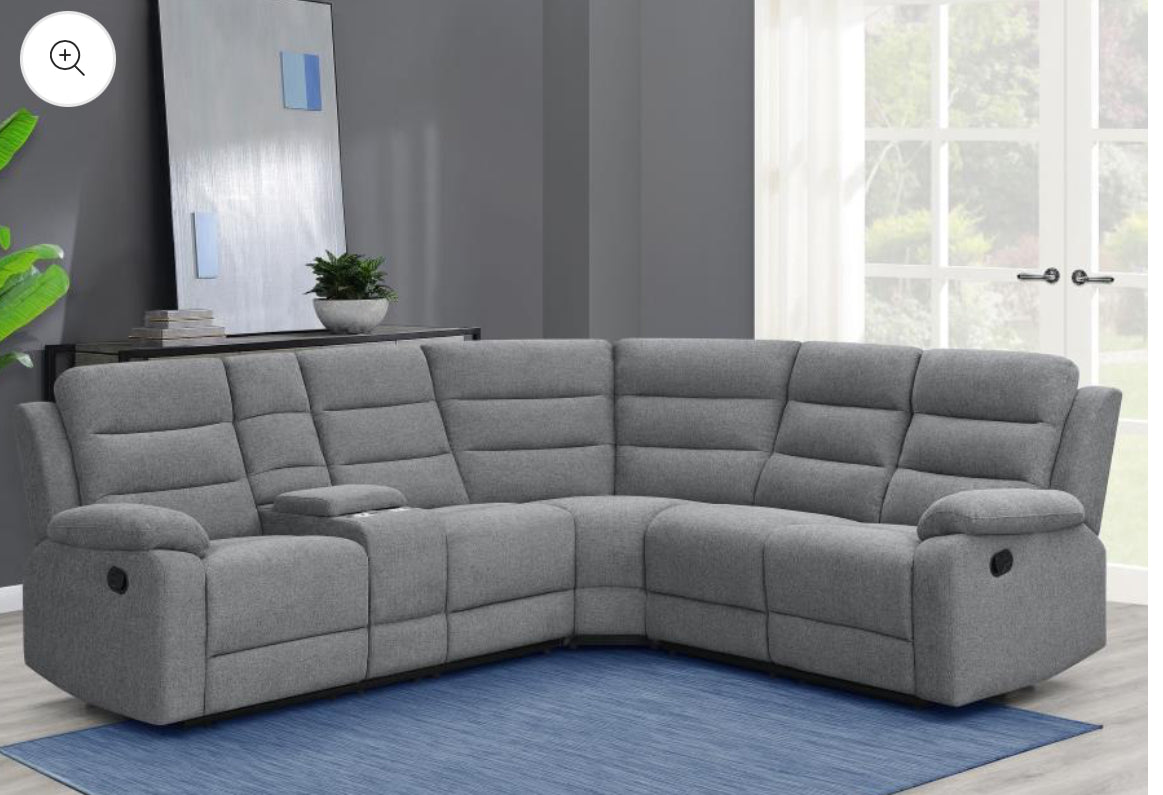David - 3 Piece Motion Sectional - Gray