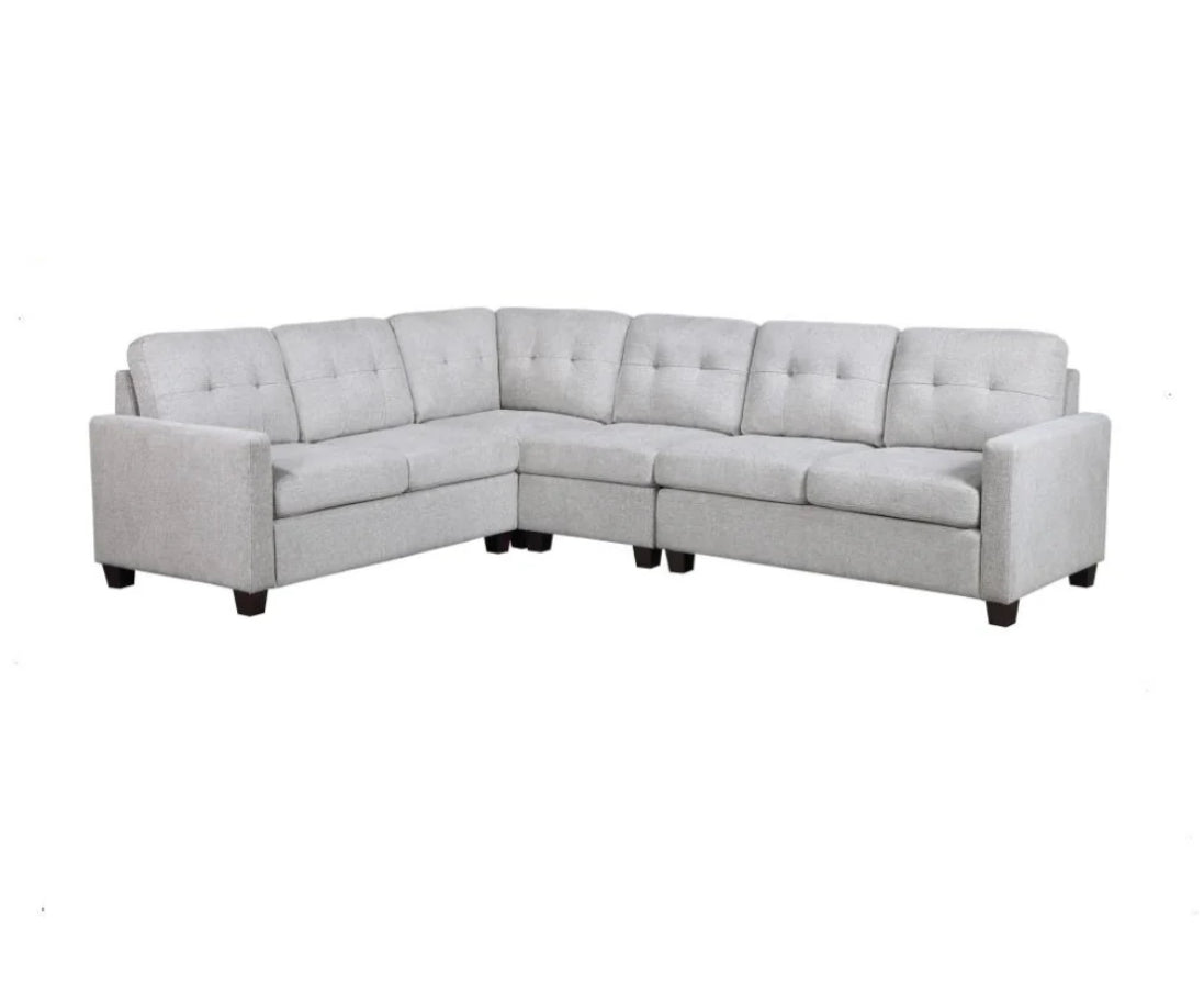 Georgina 4-piece Upholstered Modular Sectional Sofa Steel Beige
