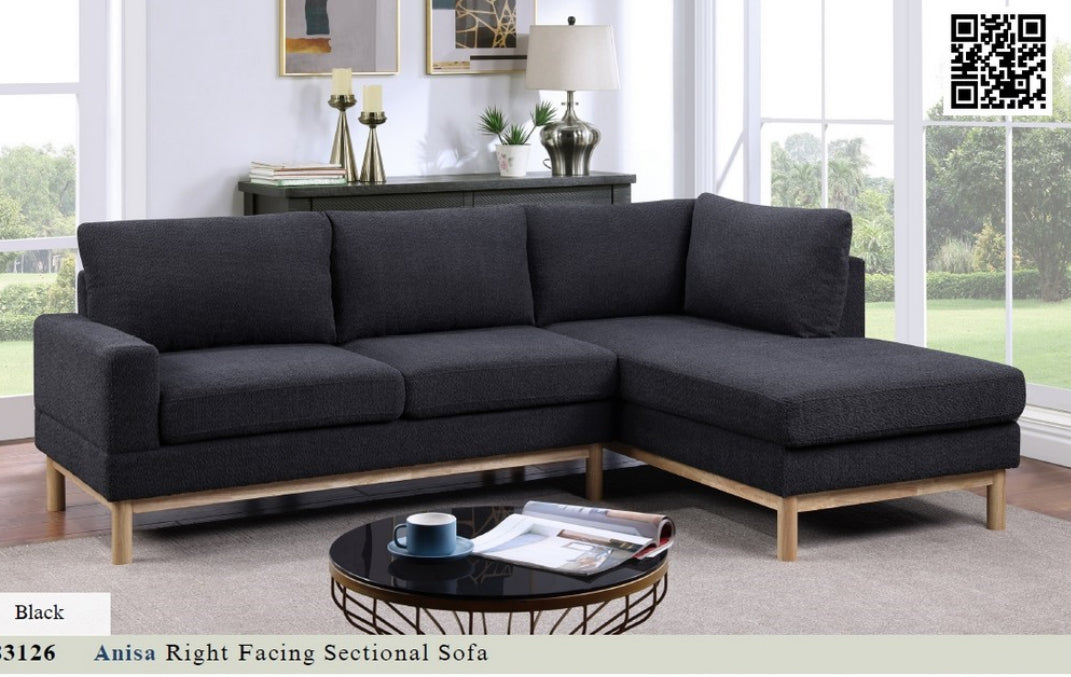 83126
Anisa Black Sherpa RSF Sectional 2pcs