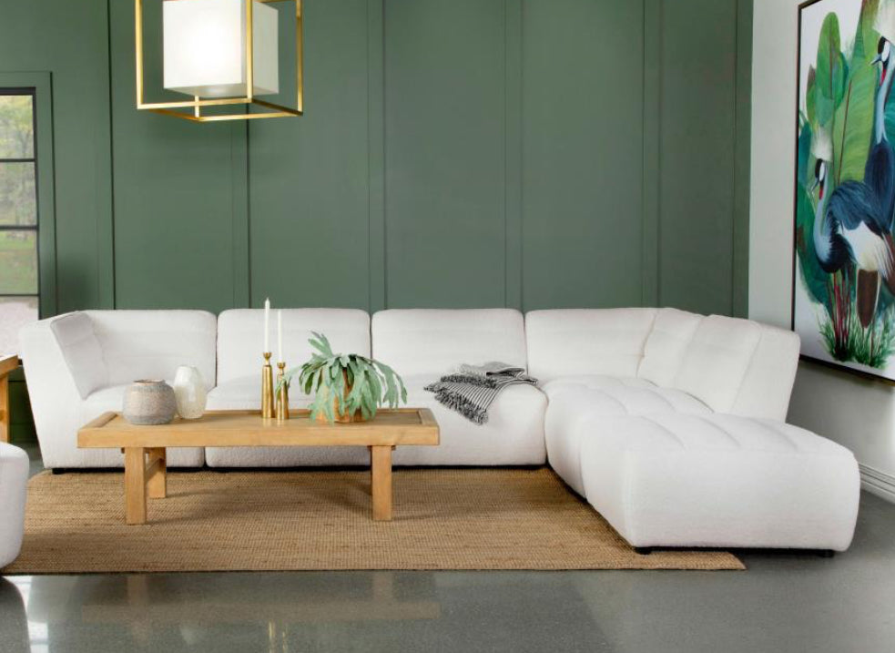 Sunny Upholstered 6-piece Modular Sectional Natural