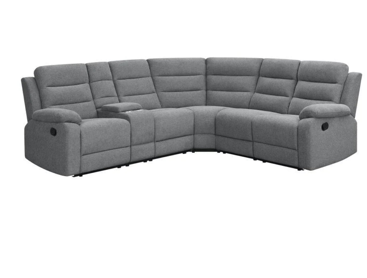 David - 3 Piece Motion Sectional - Gray