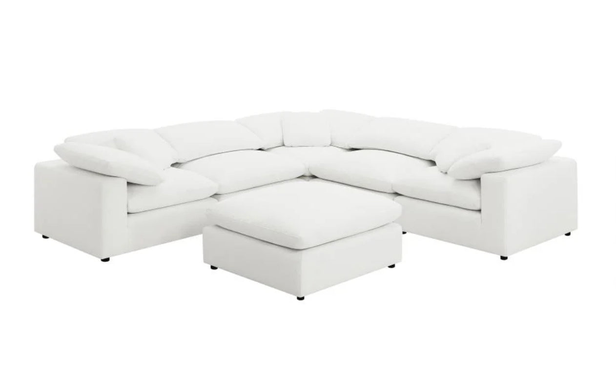 Raleigh 6-piece Boucle Upholstered Modular Sectional Ivory