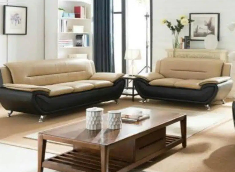 6007 BEIGE/BLACK 2pc SET