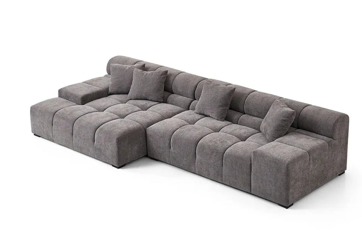 Hayden Sofa Sectional modern Upholstery Gray / Cream