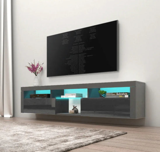 TV228 Floating TV Stand with LED Black/White /Gray