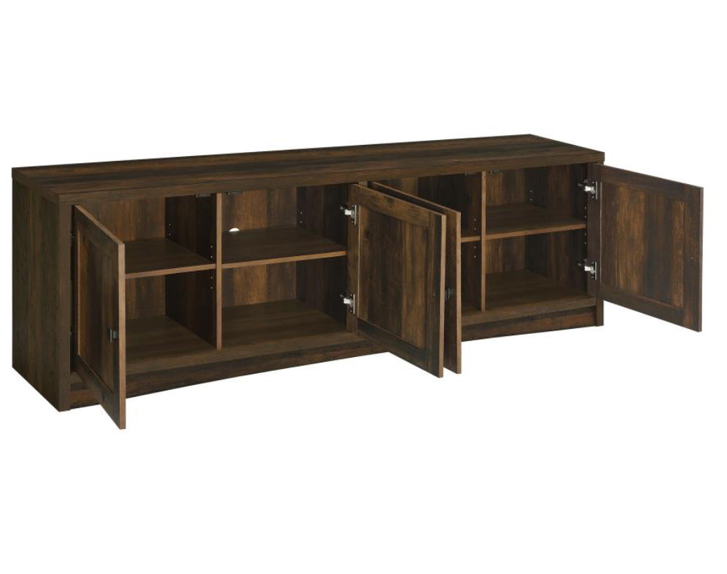 LAUGHLIN 4-DOOR 78-INCH TV STAND DARK PINE