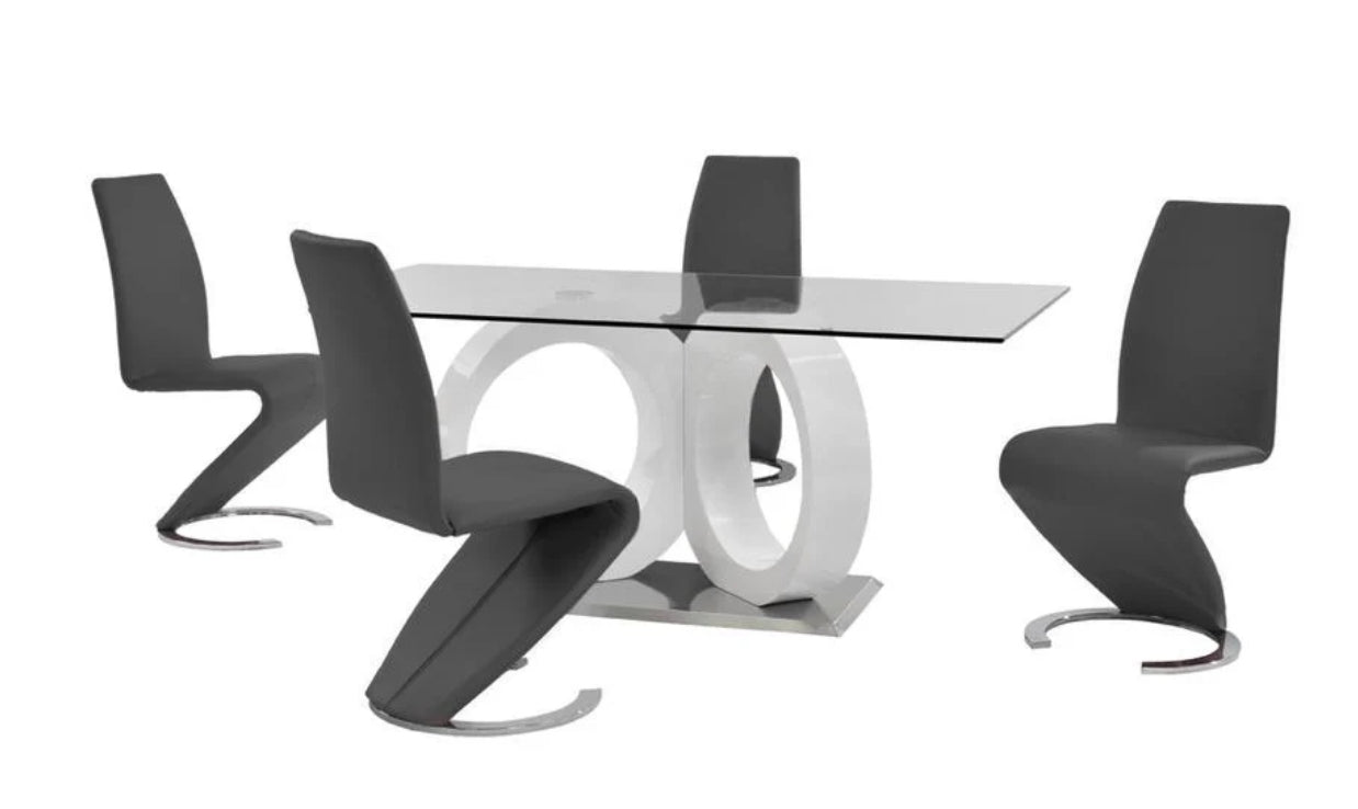 Modway Grey White Dining set