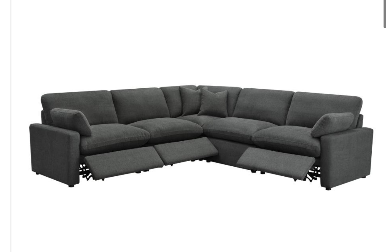 COLLINS 5-PIECE MODULAR POWER RECLINING SECTIONAL Dark GREY