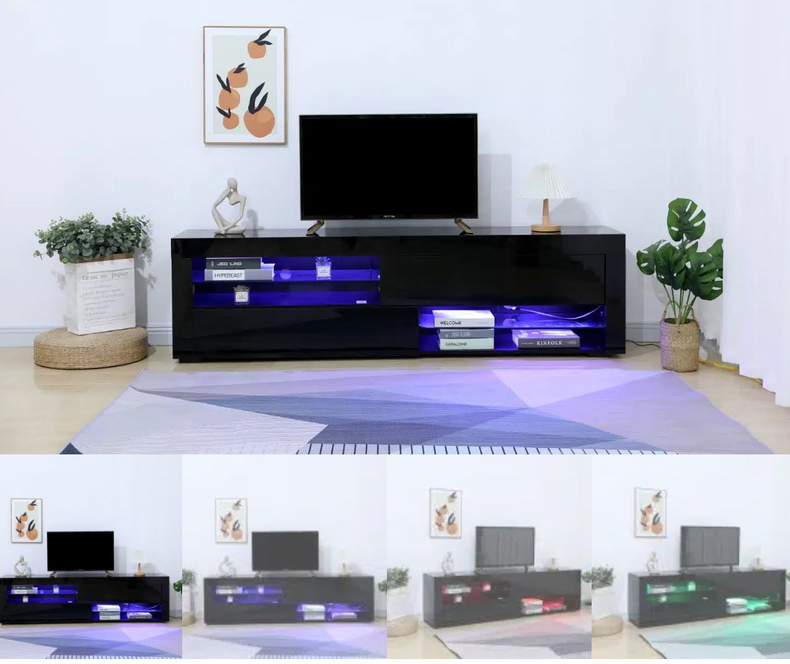4805 Black TV Stand 71" With LED