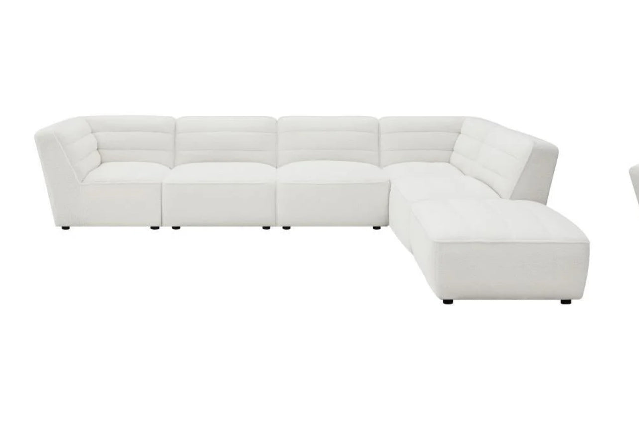 Sunny - 6 Piece Sectional Set - White