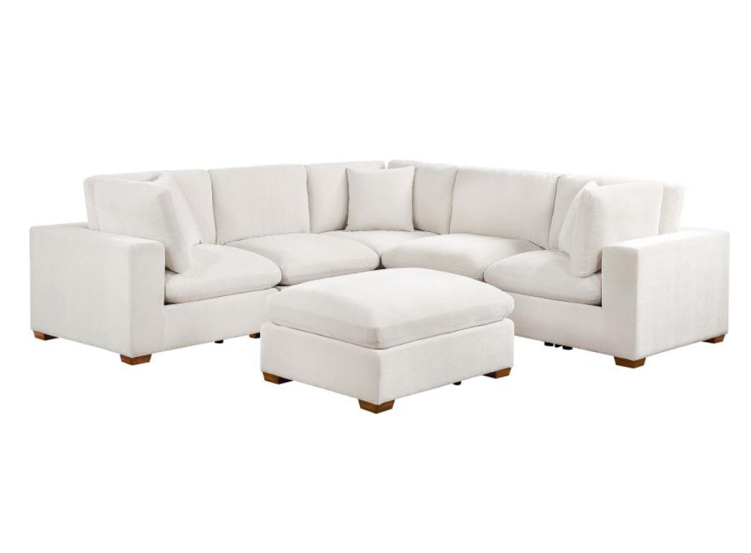 LAKEVIEW 6-PIECE UPHOLSTERED MODULAR SECTIONAL SOFA IVORY