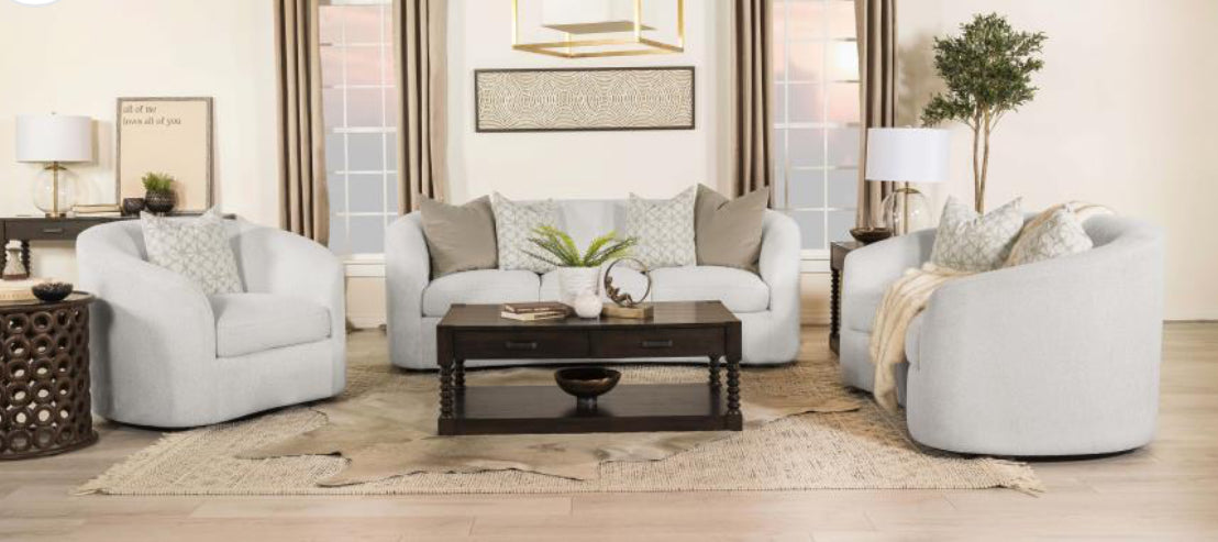 Rainn - 3 Piece Set (Sofa, Loveseat, Chair) - White
