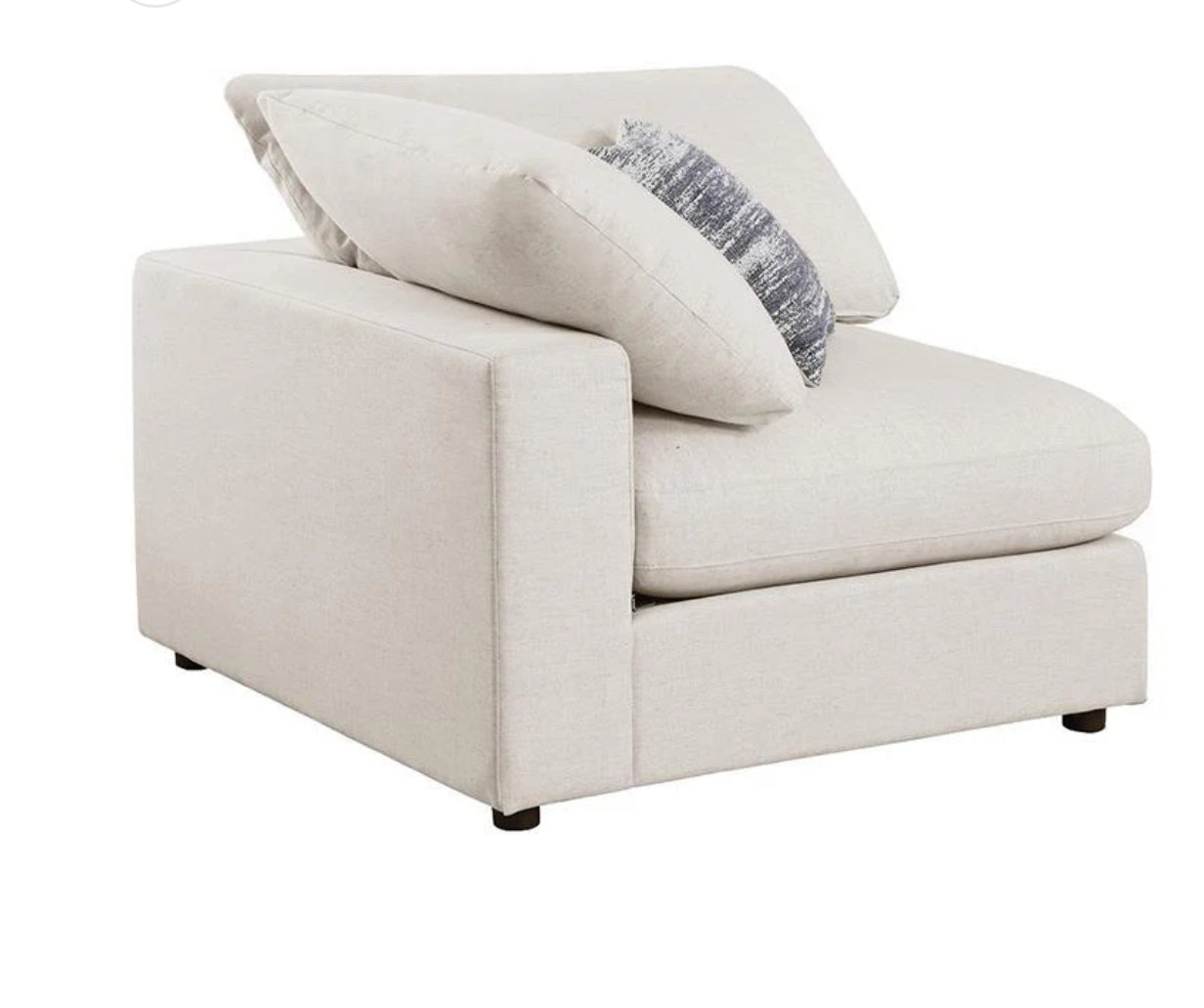 Serene - 4 Piece Sectional Set (1 Armless Chair, 2 Corners And 1 Ottoman) - Beige