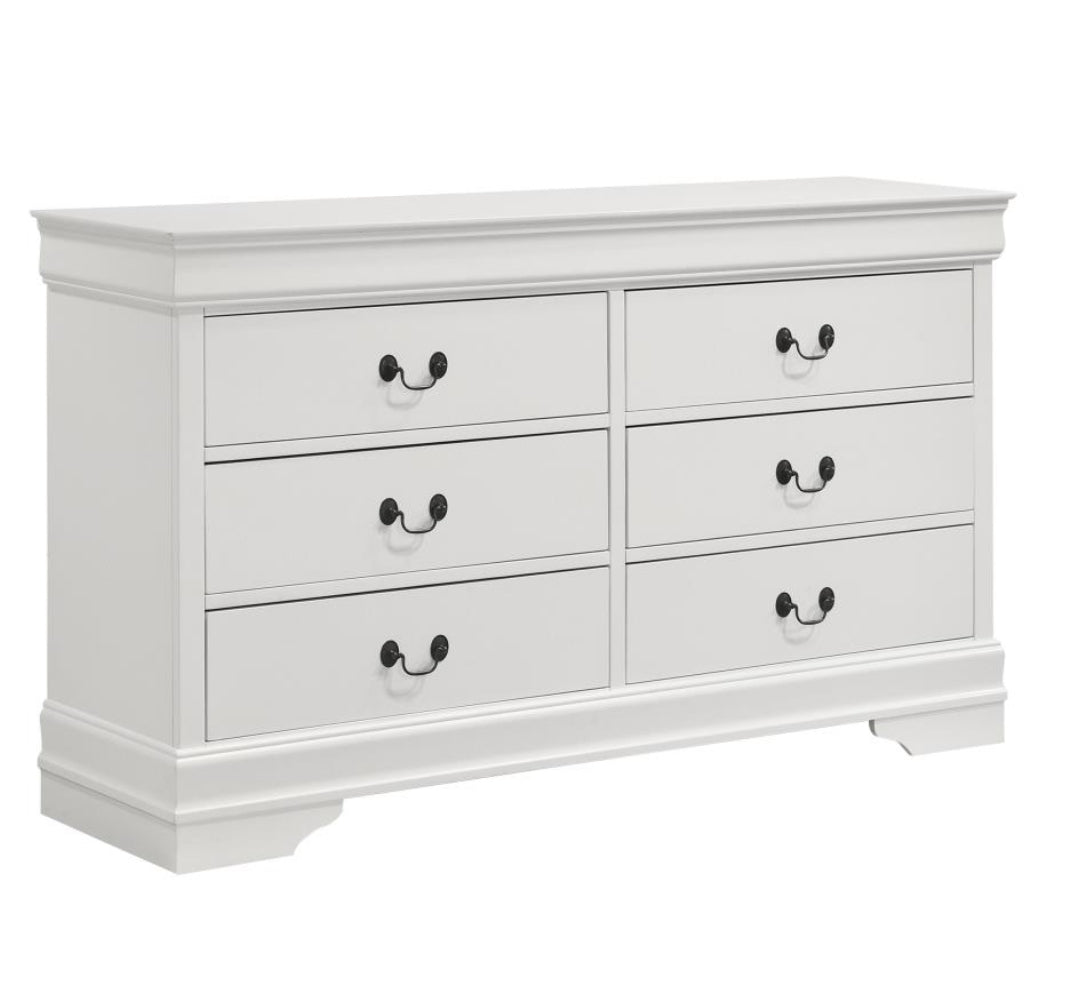 Louis Philippi 4pc Bedroom Set Queen/ King White