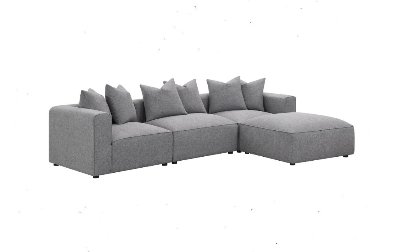 Jennifer 4-piece Tight Seat Modular Sectional Grey