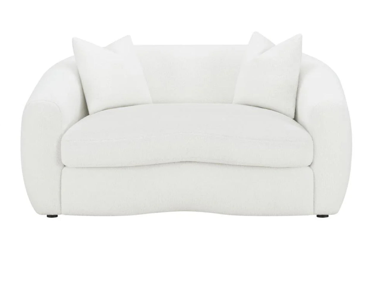 Isabella 2-piece Faux Sheepskin Upholstered Sofa Set Natural