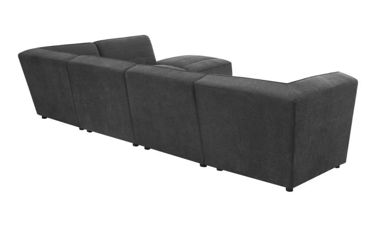 Sunny Upholstered 6-piece Modular Sectional Dark Charcoal