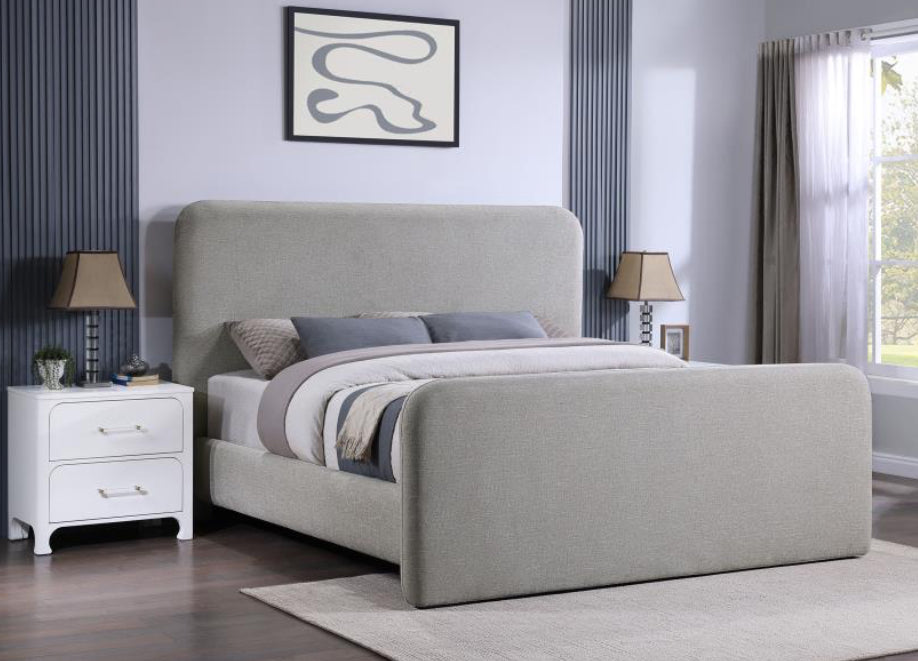 WREN UPHOLSTERED EASTERN KING/QUEEN PANEL BED GREY