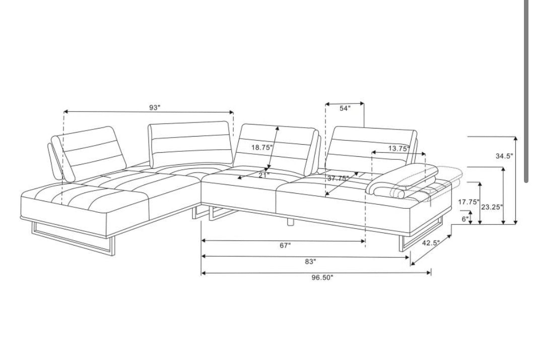 ARDEN UPHOLSTERED SECTIONAL SOFA WITH ADJUSTABLE BACK TAUPE
