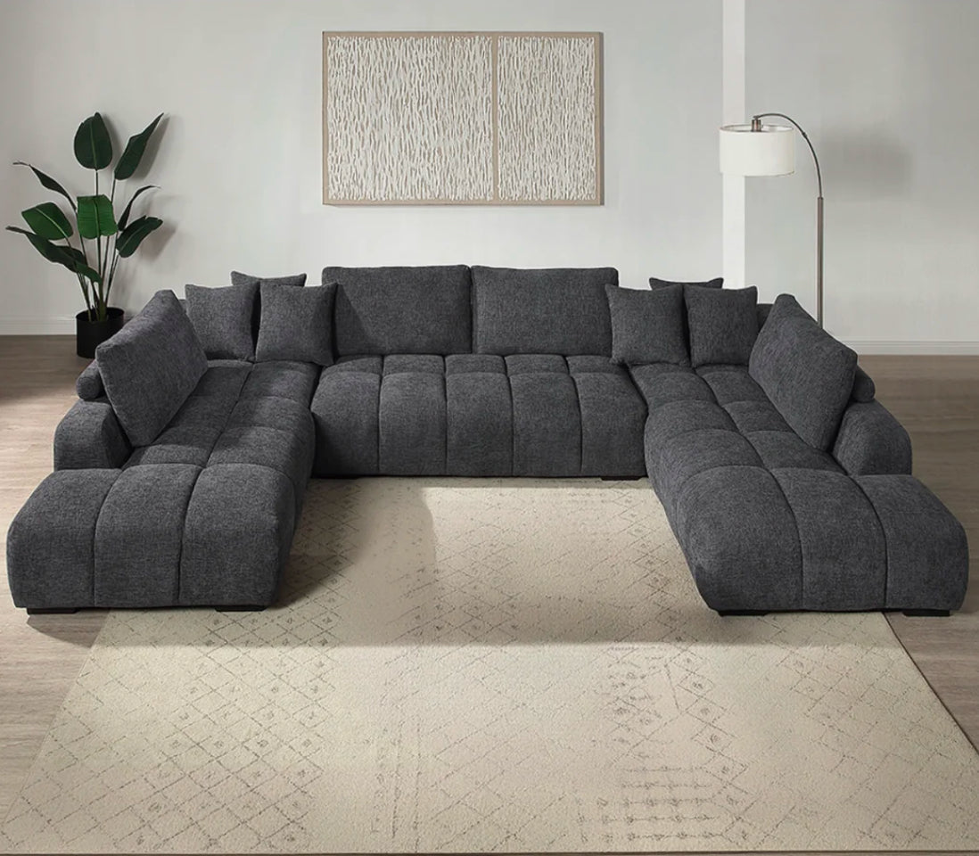 Amary 3 piece Upholstered linen sectional Sofa