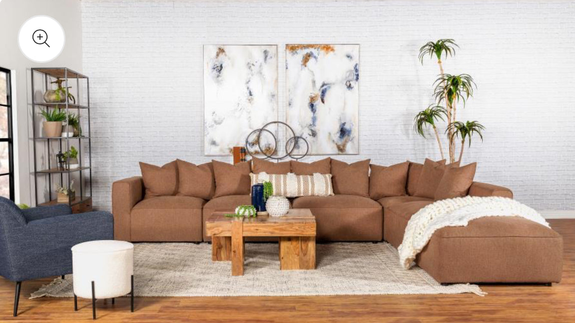 Jennifer 6-piece Upholstered Modular Sectional Terracotta