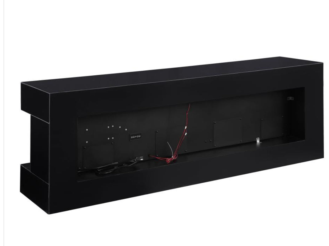 VALLERIE 71-INCH TV STAND WITH VISUAL FLAME BOX BLACK