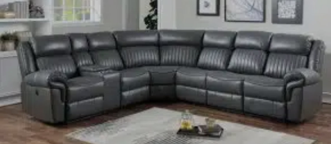 Gray 8974 sectional Recliner