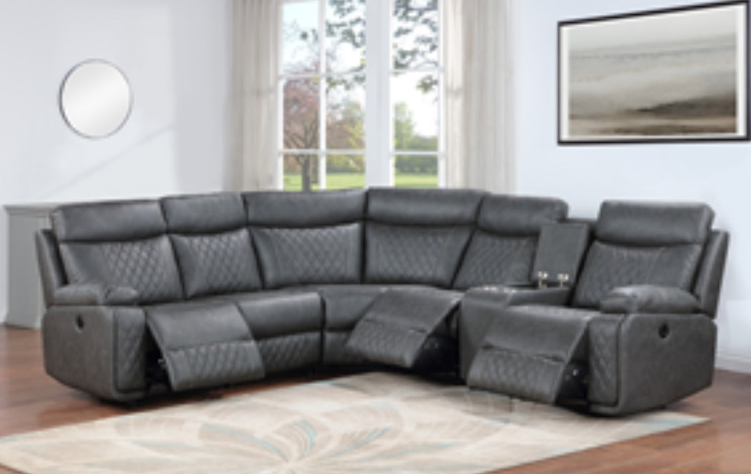 M8197 Gray Recliner Sectional