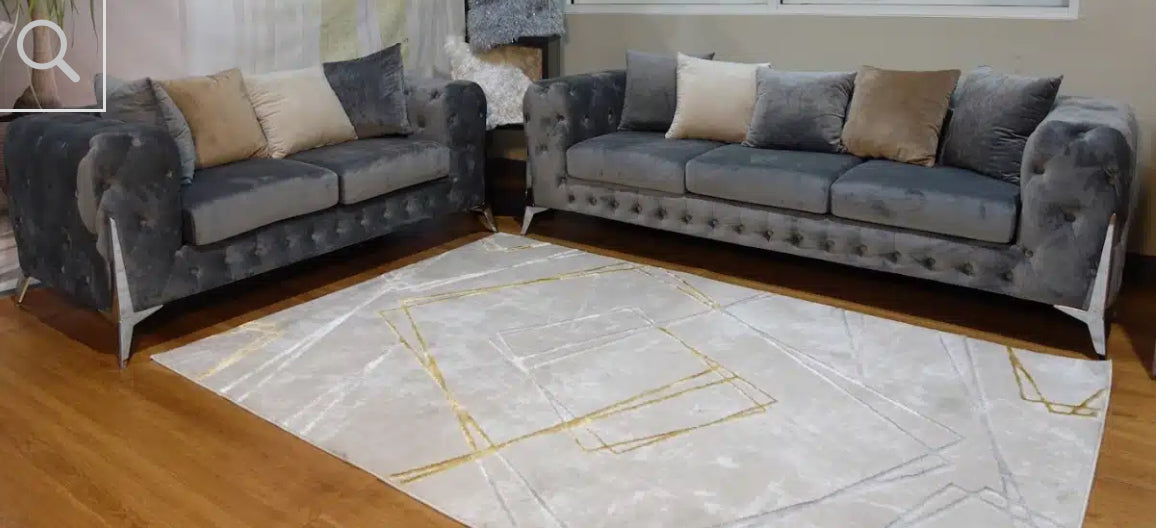 1003 GREY 2PCS Sofa & Loveseat