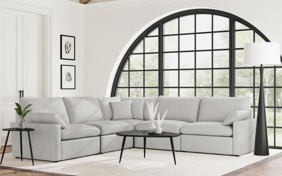 COLLINS 5-PIECE MODULAR POWER RECLINING SECTIONAL GREY