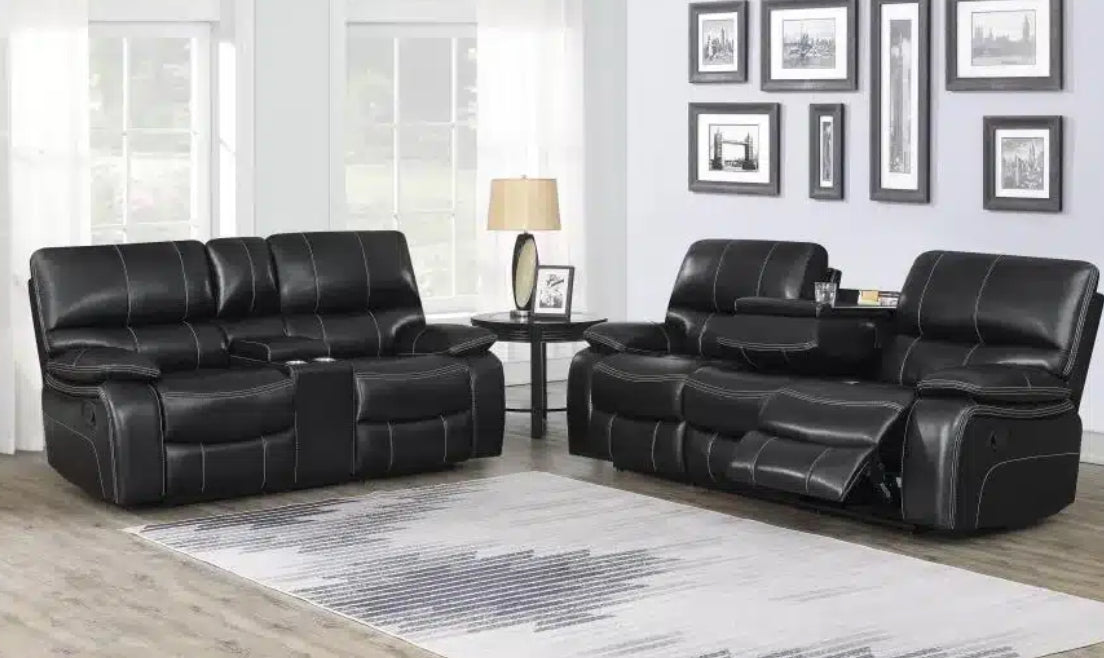 3435 2pc Set Black Sofa & Loveseat Recliner
