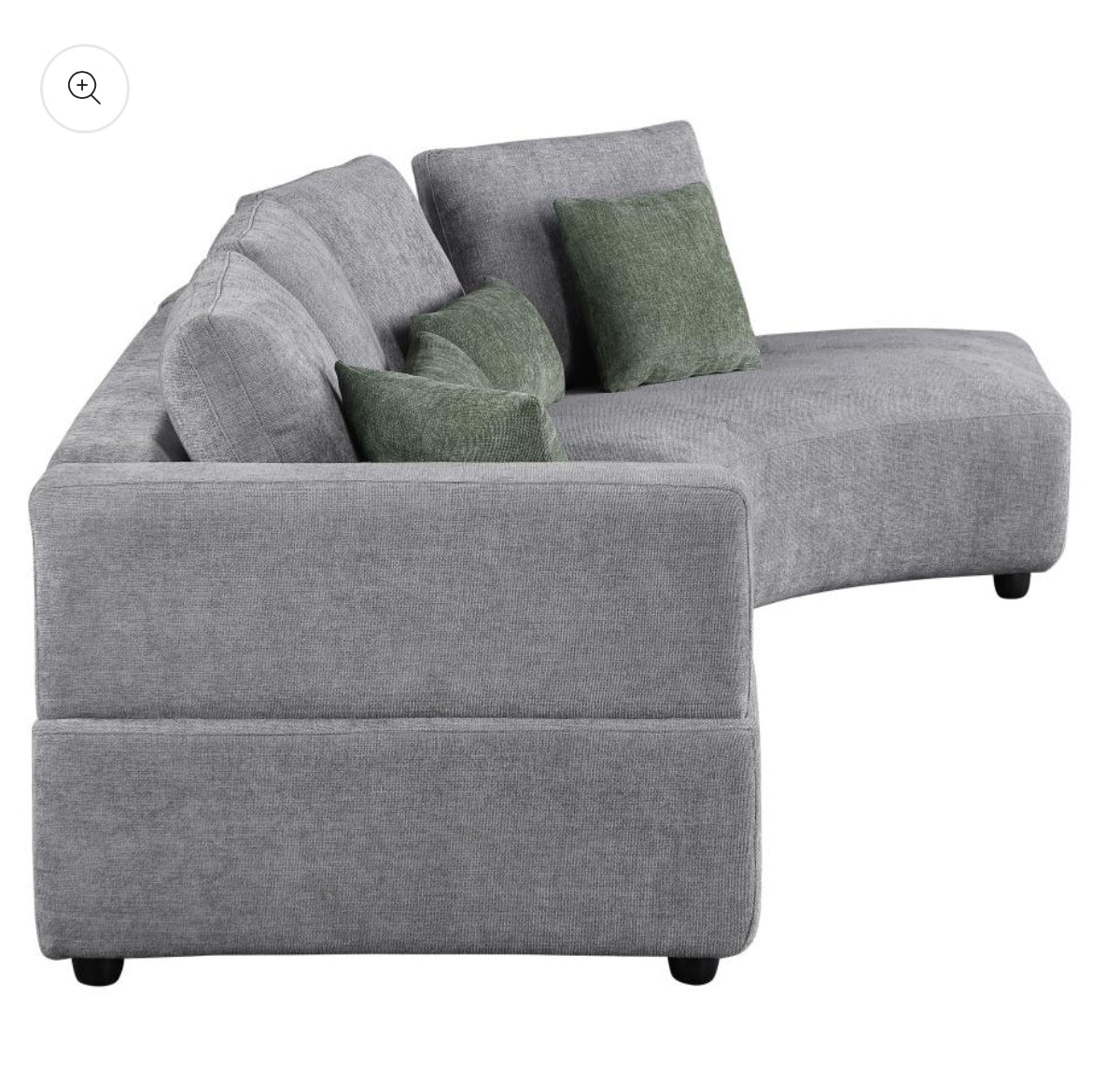 Toscano 134-inch Upholstered Sectional Sofa Grey