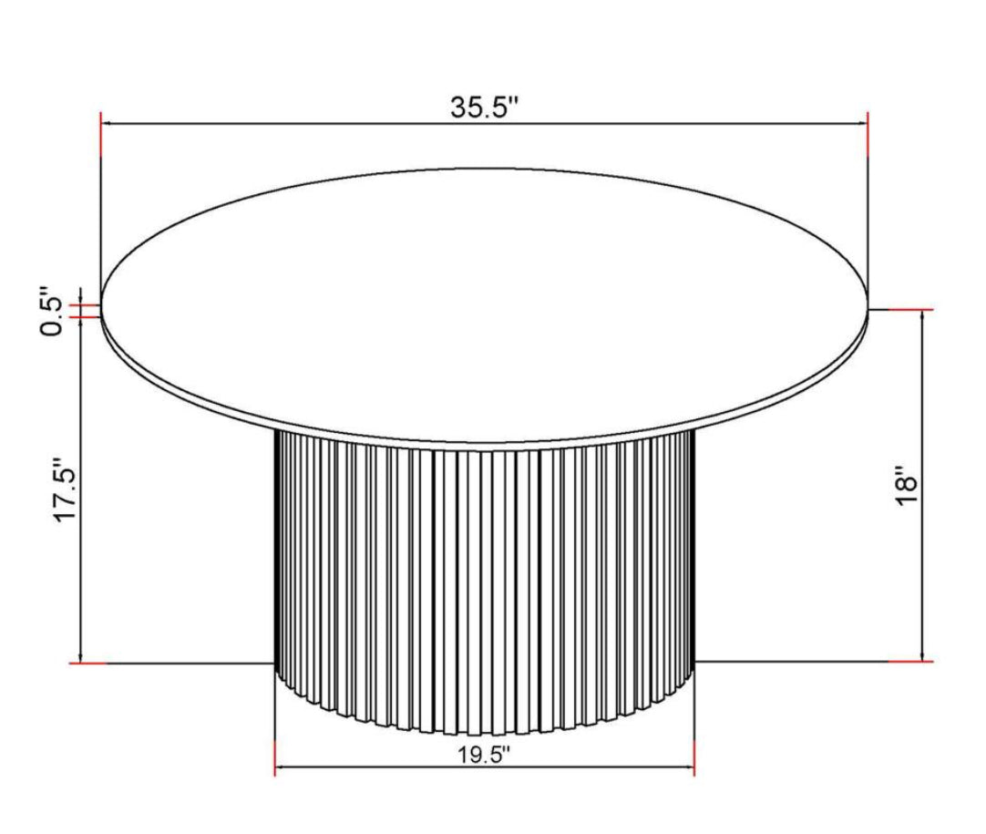 ROWENA ROUND SINTERED STONE COFFEE TABLE WHITE FAUX MARBLE
