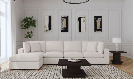 LAKEVIEW 5-PIECE UPHOLSTERED MODULAR SECTIONAL SOFA IVORY