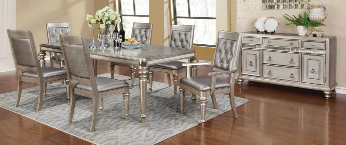 Danette - 5 Piece Dining Room Set - Pearl Silver