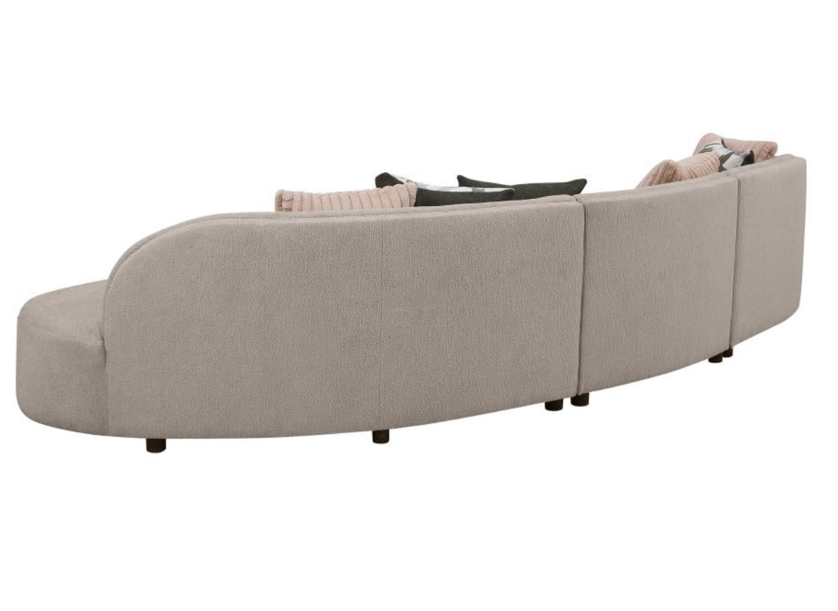 Fayette 3-piece Upholstered Sectional Sofa Greige