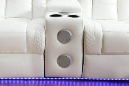 L469 - ZACHARY WHITE/ GRAY/BLACK with LED lights and speakers Sectional