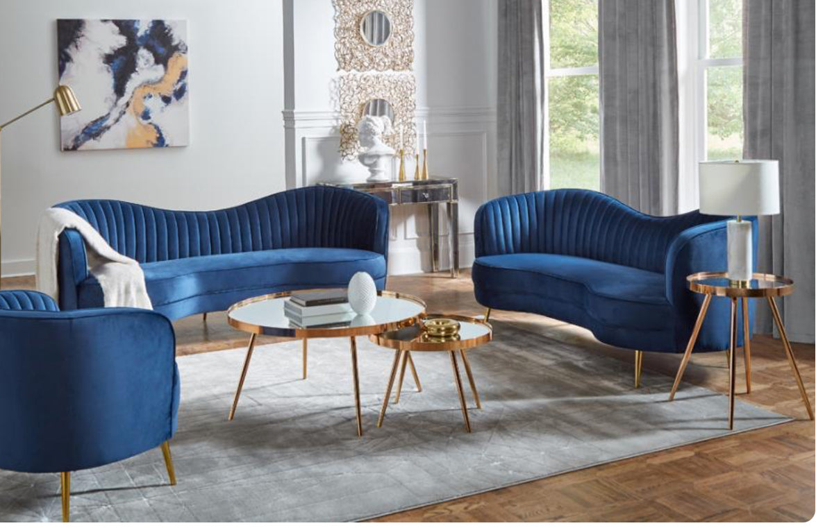 Sophia - 2 Piece Living Room Set - Blue