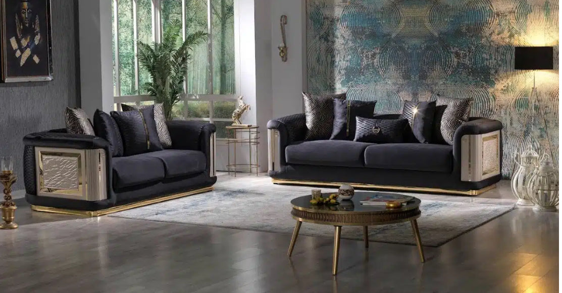 CL1320 Sofa & Loveseat BLACK