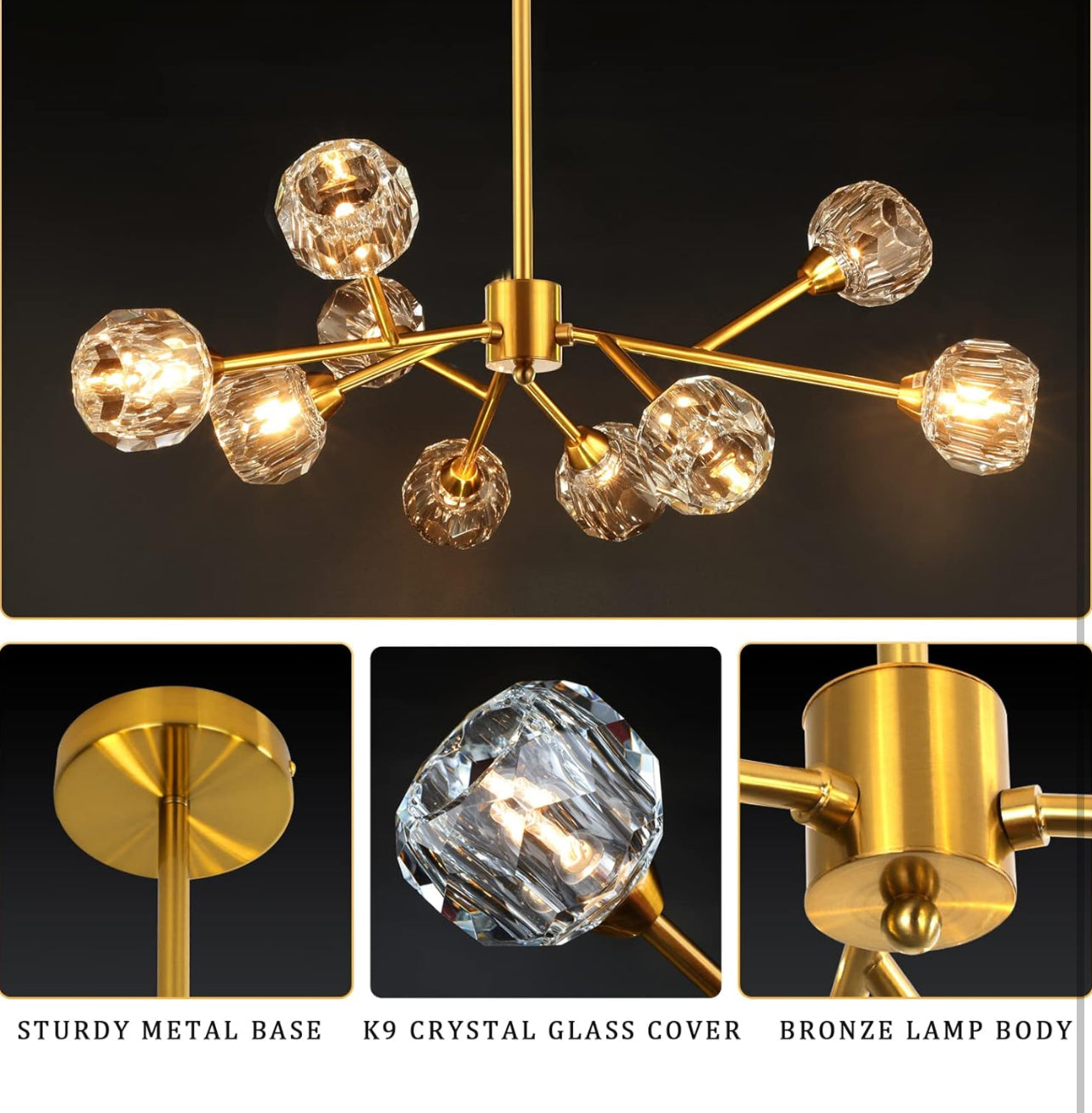 Sputnik Chandelier Gold